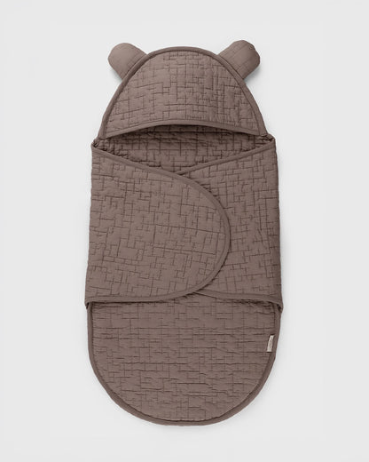 MiRooh Baby Sleeping Carrier Nest-Equipped With Velcro Harness-Organic Cotton-Newborn Bed-Cocoa Brown