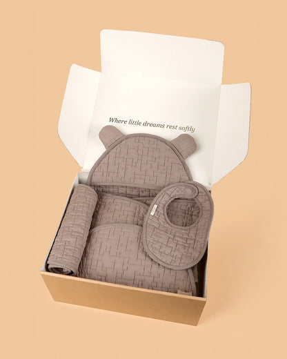 MiRooh Little Essentials Gift Set-Newborn Essentials Gift Set For Baby Shower-Pack of 3-Soft Cocoa