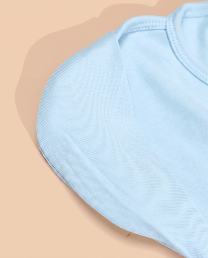 Twingle 100% Organic Cotton Sleeping Bag with Inbuilt Mittens-Snug Fit & Arms Up Design for Natural Body Posture-Zip Guard to Protect Baby's Chin & Neck-Two Way Zipper for Easy Diaper Change-Solid-Aqua-For Infants