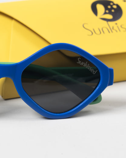 Sunkissed Cobalt Blue & Green Sunglasses-UV 400 Protection-TPE-For Infants