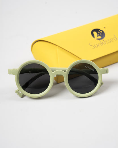 Sunkissed Olive Green Sunglasses-UV 400 Protection-TPE-For Infants