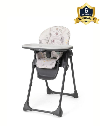 Chicco Polly Easy High Chair-Compact Fold-7 Position Height Adjustment-6M to 3Y (Upto 15Kg)-Woodland