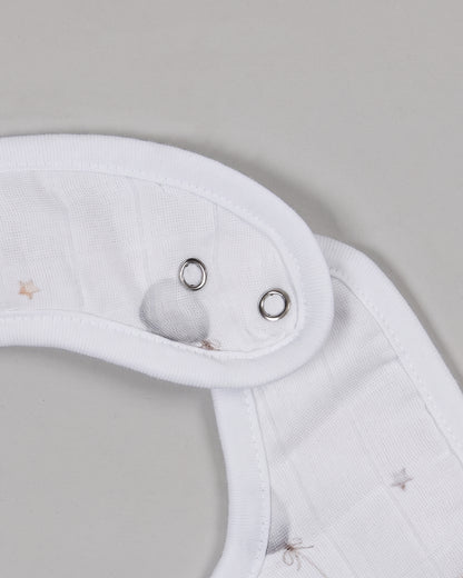 Twingle 100% Organic Muslin Bib-Soft Terry on the Back for maximum Absorbency-Trusted YKK Snaps-Bday Bunny-Pack of 2-For Infants