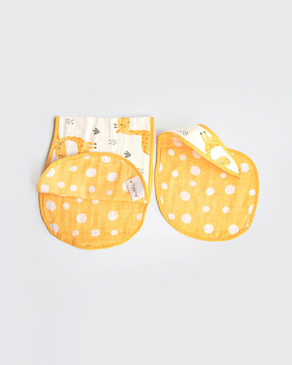 Yellow Doodle Baby Giraffe Muslin Essentials New Born Gift Set-Pack Of 6-Gift For Baby Shower & Baby Birthday