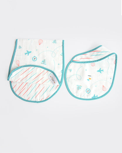 Yellow Doodle Lil Travellers Muslin Essentials New Born Gift Set-Pack Of 6-Gift For Baby Shower & Baby Birthday