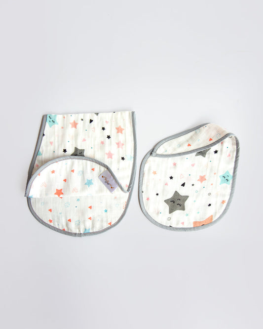 Yellow Doodle Twinkly Stars Muslin Essentials New Born Gift Set-Pack Of 6-Gift For Baby Shower & Baby Birthday