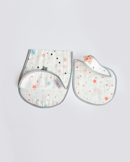 Yellow Doodle Twinkly Stars Muslin Essentials New Born Gift Set-Pack Of 6-Gift For Baby Shower & Baby Birthday