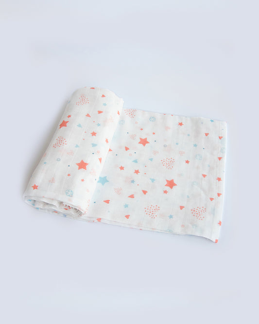 Yellow Doodle Fairy Dust Swaddle-100% Organic Muslin Cotton-Infant Wraps