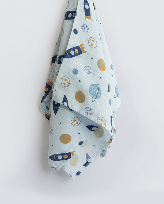 Yellow Doodle Child of The Universe Swaddle-100% Organic Muslin Cotton-Infant Wraps