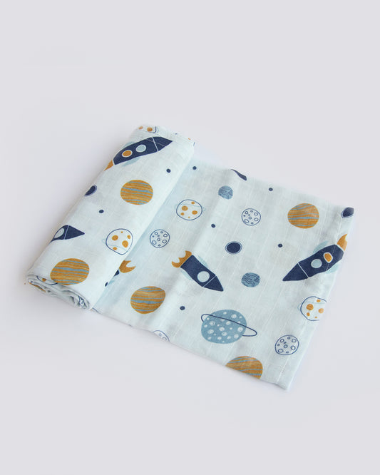 Yellow Doodle Child of The Universe Swaddle-100% Organic Muslin Cotton-Infant Wraps