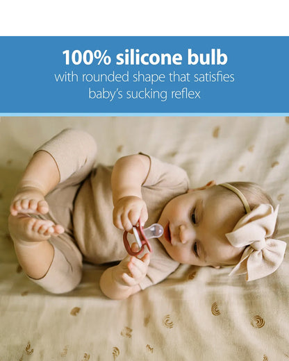 Dr. Brown's Advantage Pacifiers-With Round Silicone Bulb-Lavender Love-Pack of 2
