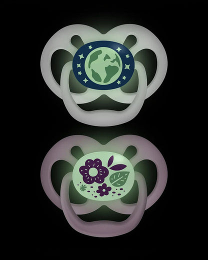 Dr. Brown's Advantage Pacifiers-Glow In The Dark-Purple Nature-Pack of 2