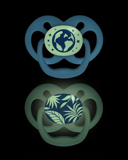 Dr. Brown's Advantage Pacifiers-Glow In The Dark-Blue Nature-Pack of 2