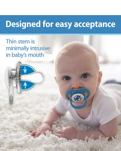 Dr. Brown's Advantage Pacifiers-Glow In The Dark-Blue Nature-Pack of 2