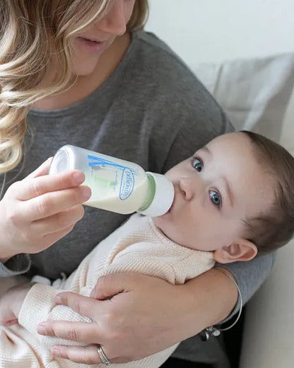 Dr. Brown’s Anti-Colic Options+ Narrow Glass Baby Bottle-120ml-Slow Flow-Pack of 2-0 to 3M