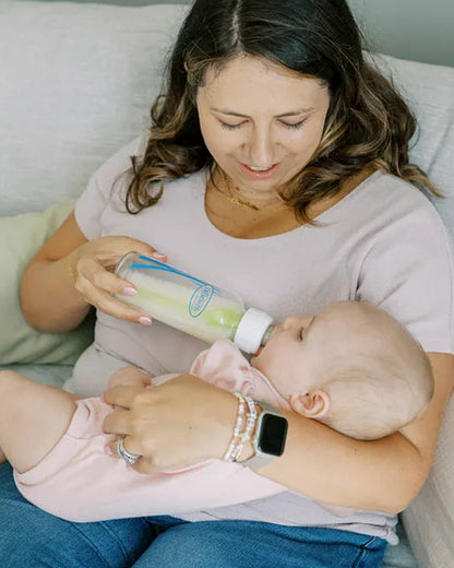 Dr. Brown’s Anti-Colic Options+ Narrow Glass Baby Bottle-250ml-Slow Flow-Pack of 2-0 to 3M