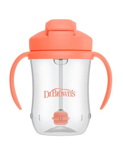 Dr. Brown's Baby's First Straw Cup-With Handle-Coral-270 ml