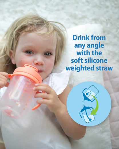 Dr. Brown's Baby's First Straw Cup-With Handle-Coral-270 ml