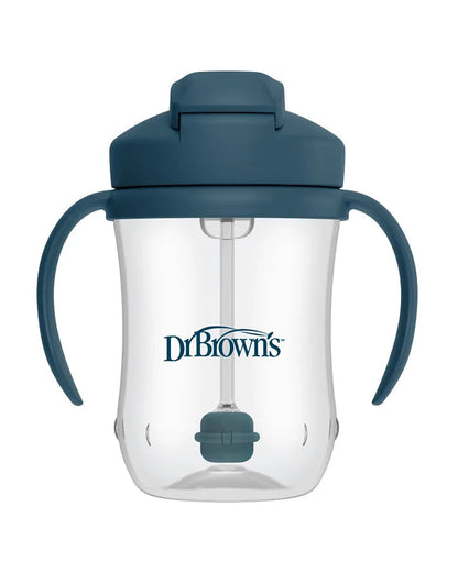 Dr. Brown's Baby's First Straw Cup-With Handle-Dark Blue-270 ml