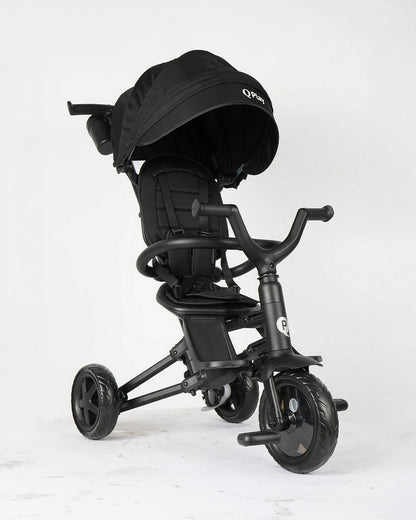 Qplay Nova Niello 6 in 1 Trike-Easy Compact Fold-Height Adjustable Parent Handle Bar-360 Degrees Rotating Seat-Adjustable Backrest-5 Point Harness-Includes Cup Holder-For 10 to 6Y (Upto 25 Kg)-Black