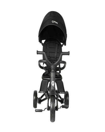 Qplay Nova Niello 6 in 1 Trike-Easy Compact Fold-Height Adjustable Parent Handle Bar-360 Degrees Rotating Seat-Adjustable Backrest-5 Point Harness-Includes Cup Holder-For 10 to 6Y (Upto 25 Kg)-Black