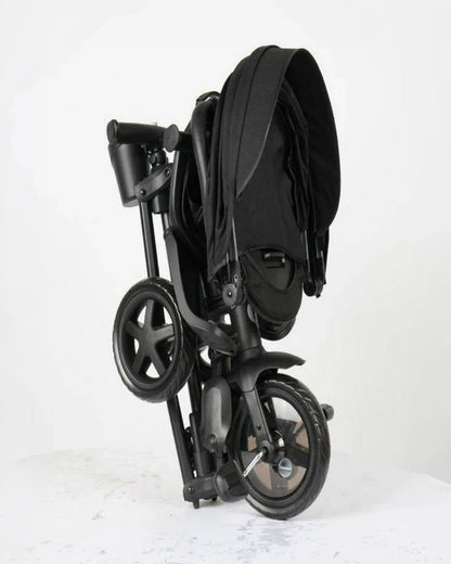 Qplay Nova Niello 6 in 1 Trike-Easy Compact Fold-Height Adjustable Parent Handle Bar-360 Degrees Rotating Seat-Adjustable Backrest-5 Point Harness-Includes Cup Holder-For 10 to 6Y (Upto 25 Kg)-Black