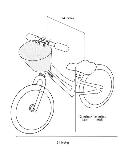Todds Balance Bike-ISO 8124 Certified-12 Inches-Adjustable Handlebar & Seat Height-Hand Stitched Custom Grip-Non Toxic Lead Free Paint-18M+-Boat Blue
