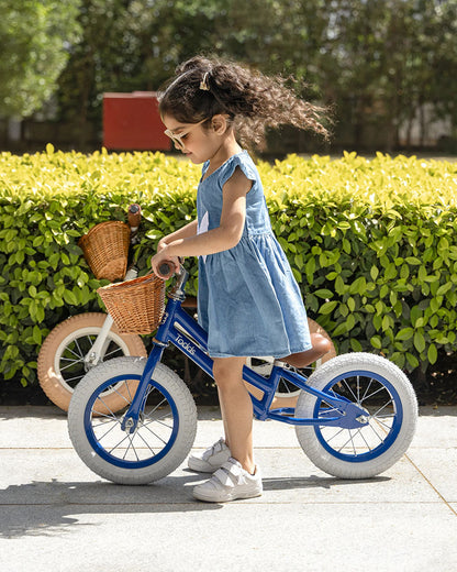 Todds Balance Bike-ISO 8124 Certified-12 Inches-Adjustable Handlebar & Seat Height-Hand Stitched Custom Grip-Non Toxic Lead Free Paint-18M+-Boat Blue