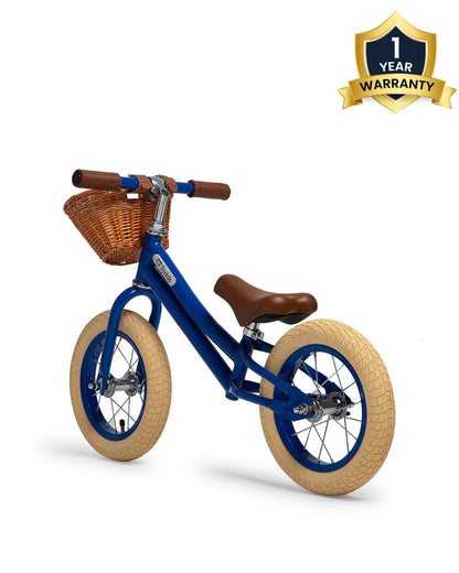 Todds Balance Bike-ISO 8124 Certified-12 Inches-Adjustable Handlebar & Seat Height-Hand Stitched Custom Grip-Non Toxic Lead Free Paint-18M+-Boat Blue