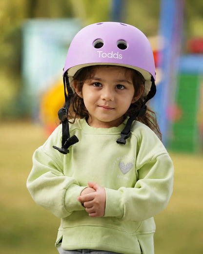 Todds Head Huggers Classic Kids Safety Helmet-Soft Padding-Adjustable Fit-For 2 to 5Y-Violet Vroom