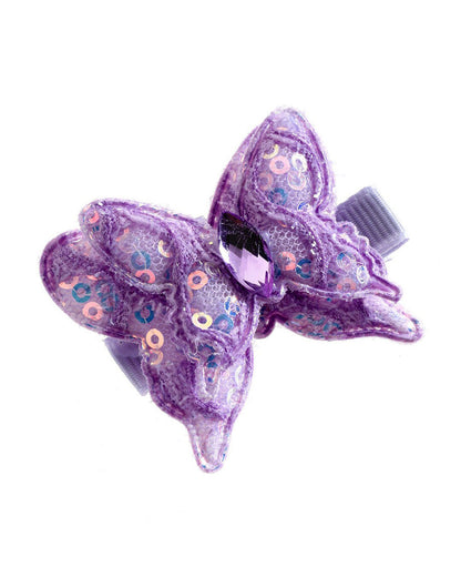Stol'n Violet Butterfly Hair Clip-Net-Cotton-For Infants