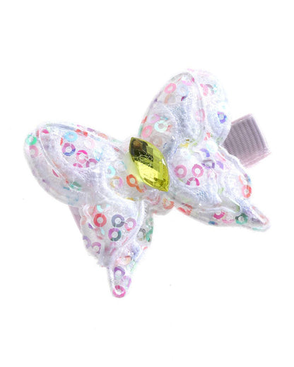 Stol'n White Butterfly Hair Clip-Net-Cotton-For Infants