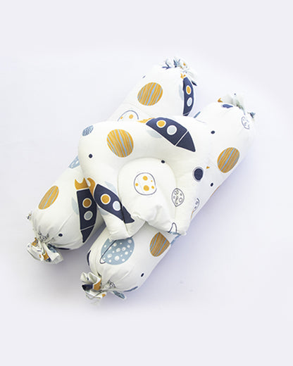 Yellow Doodle Child of the Universe Baby Bedding Set-GOTS Certified Organic Cotton-Pack of 4-Mini Cot Set For Infants