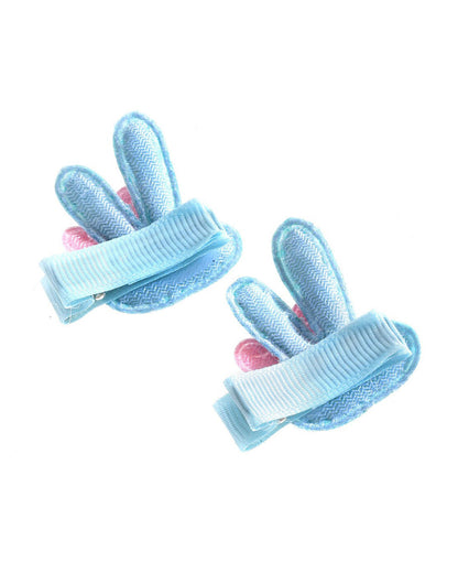 Stol'n Blue Bunny Hair Clip-Net-Cotton-Pack of 2-For Infants