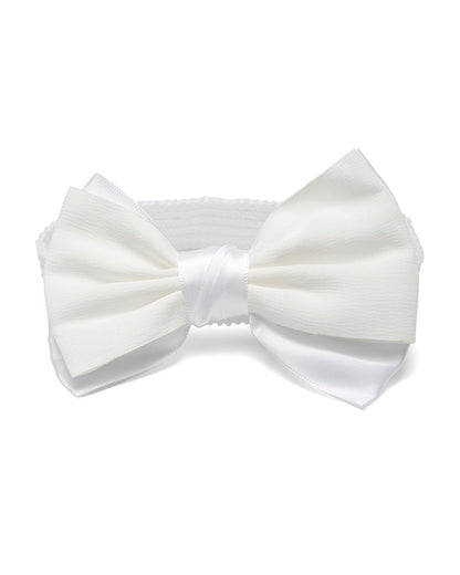 Stol'n White Headbands with Hair Clips-Solid-Satin-For Infants
