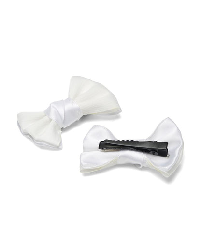 Stol'n White Headbands with Hair Clips-Solid-Satin-For Infants