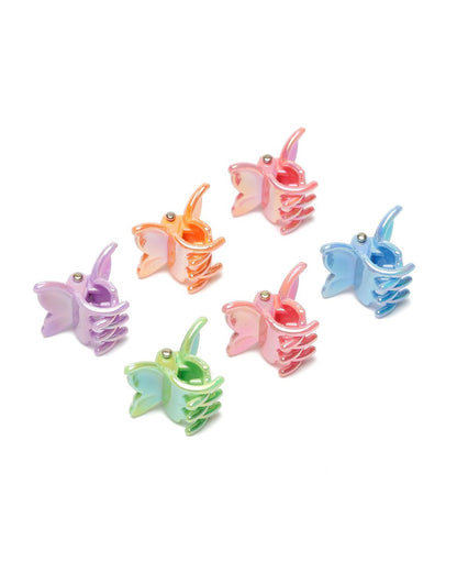 Stol'n Multicolor Butterfly Hair Clips-Solid-Plastic-Pack of 6-For Infants