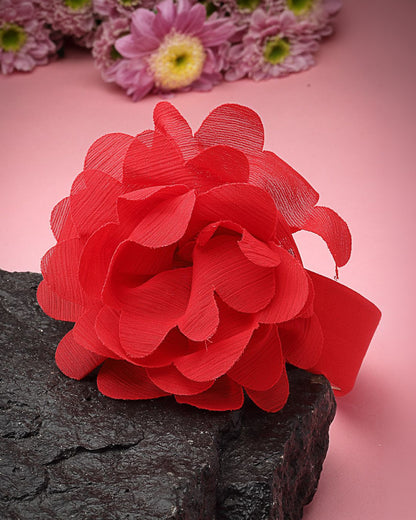 Stol'n Red Flower Headband-Solid-Cotton-For Infants
