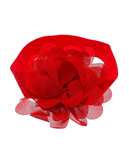 Stol'n Red Flower Headband-Solid-Cotton-For Infants