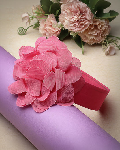Stol'n Pink Flower Headband-Solid-Cotton-For Infants
