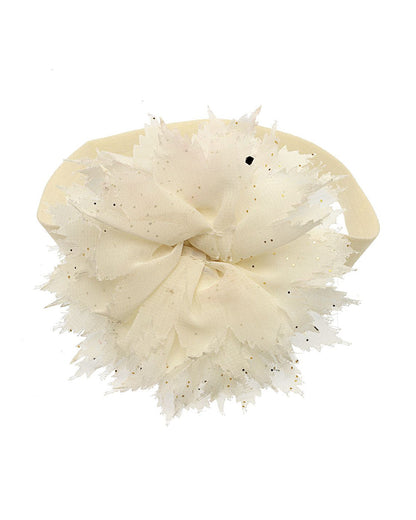 Stol'n Off White Flower Headband-Solid-Cotton-For Infants