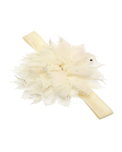 Stol'n Off White Flower Headband-Solid-Cotton-For Infants