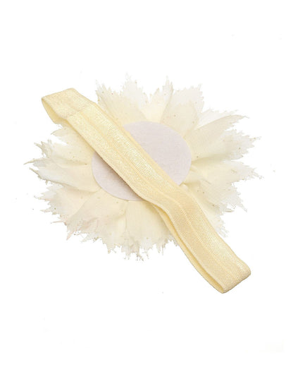 Stol'n Off White Flower Headband-Solid-Cotton-For Infants