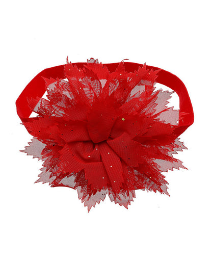 Stol'n Red Flower Headband-Solid-Net-For Infants