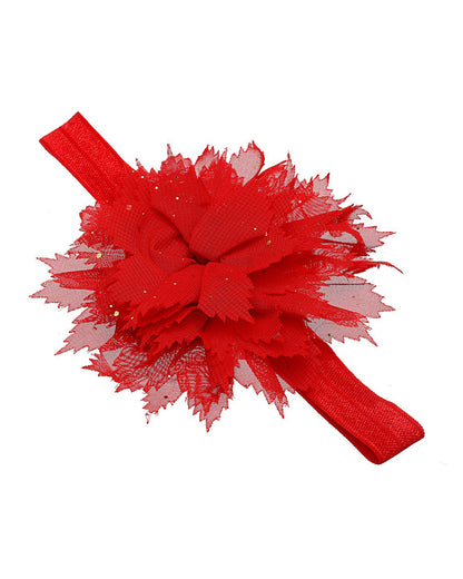 Stol'n Red Flower Headband-Solid-Net-For Infants