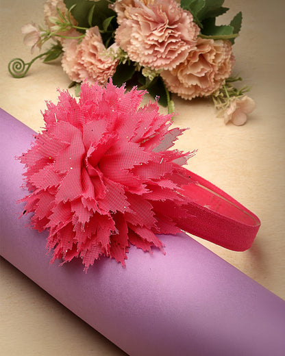 Stol'n Pink Flower Headband-Solid-Net-For Infants