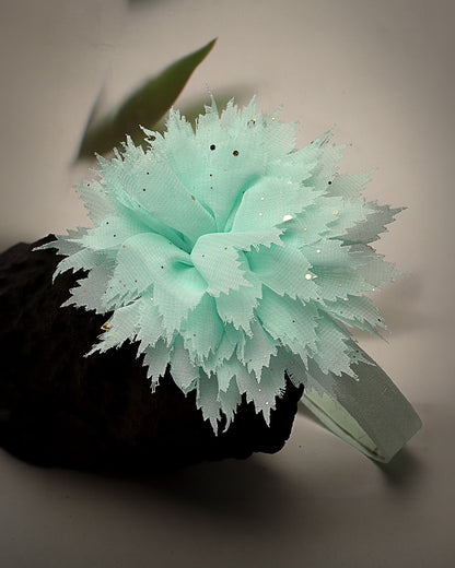 Stol'n Cyan Green Flower Headband-Solid-Cotton-For Infants