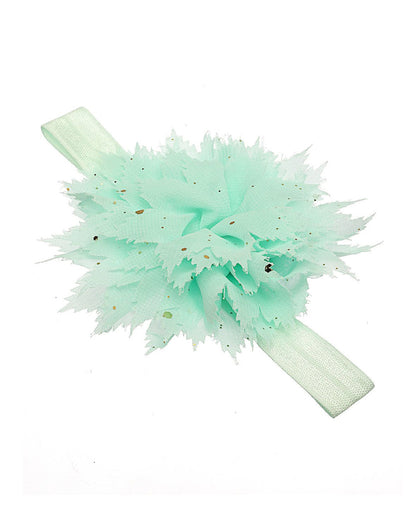 Stol'n Cyan Green Flower Headband-Solid-Cotton-For Infants