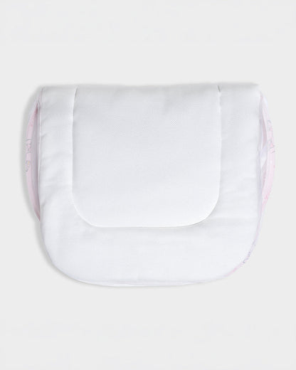 Mi Arcus Baby Gadda Set With Mosquito Net & Head Support Pillow-100% Cotton-Pink-Mouse-For Infants