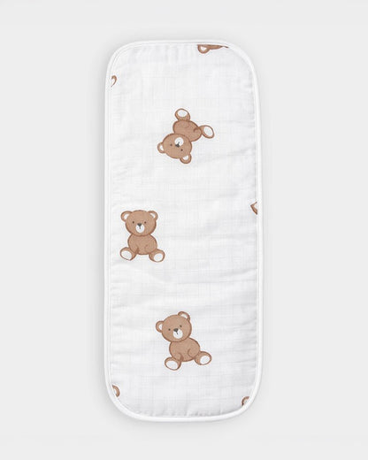 Mi Arcus Muslin Cotton Burp Cloth-Super Absorbent & Fast Drying-Bear-Pack of 3-For Infants